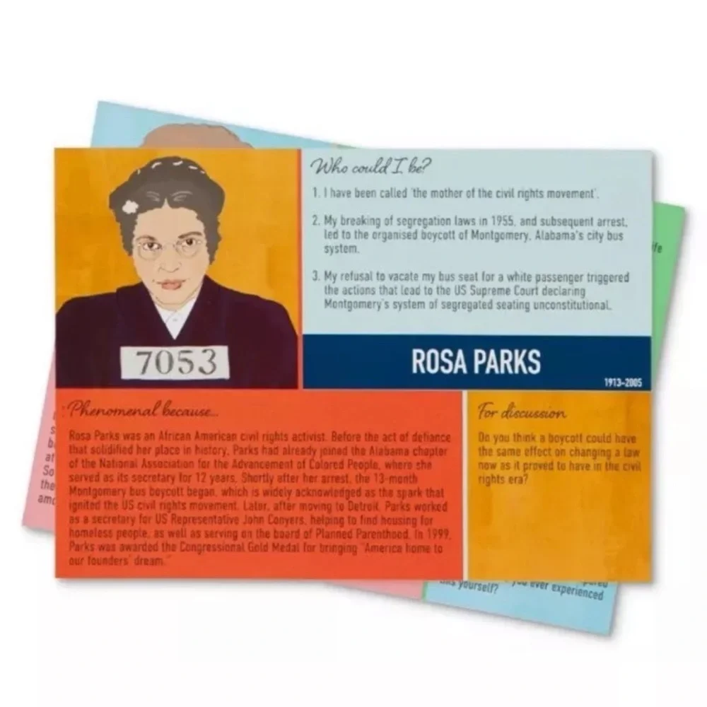 Talking Tables 60 Phenomenal Women in History Flashcards Game female empowerment